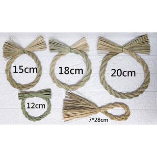 台灣現貨【日式注連繩稻草圈】新年迎春門掛DIY 材料包稻草圈 玄關大門店面佈置 可搭水引字卡花材手作 DIY材料包 手作