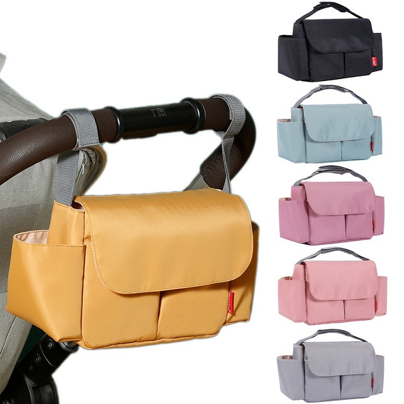 Waterproof Stroller Hanging Bag Diapers Bottles Organizer Bag Multi Pocket Storage Bag Large Capacity