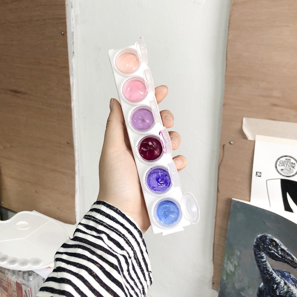 韓國抽換式調色盤 6色底座