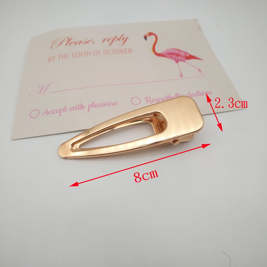 1pc {styles Random } ins Hairpin Metal Hollow Duckbill Clip Square Clip Pearl Hairclip DIY Hair Accessories_voghion.com