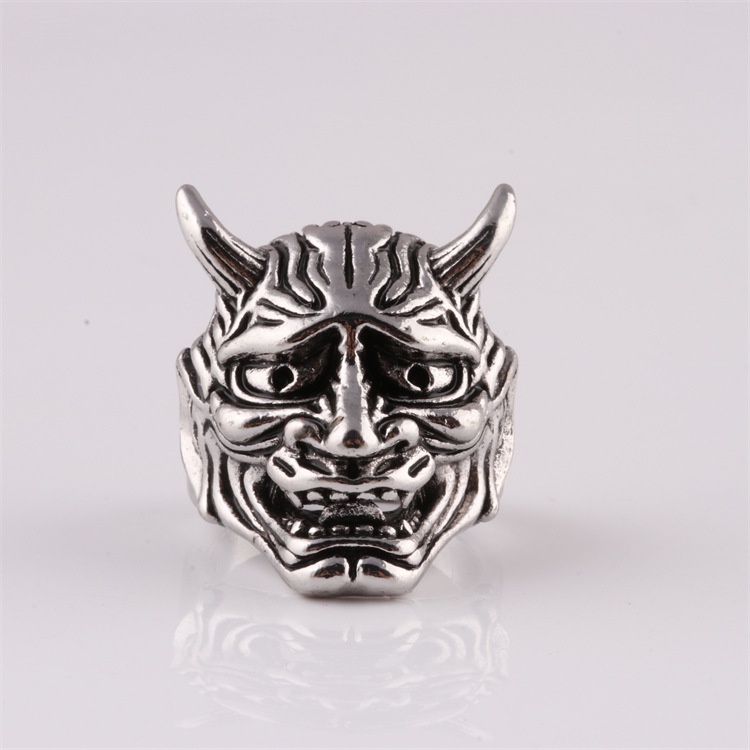 Retro Prajna Maske Ring Herren Halloween Ring Hip Hop Gothic Rock Modeschmuck Geschenk Größe verstellbar_voghion.com