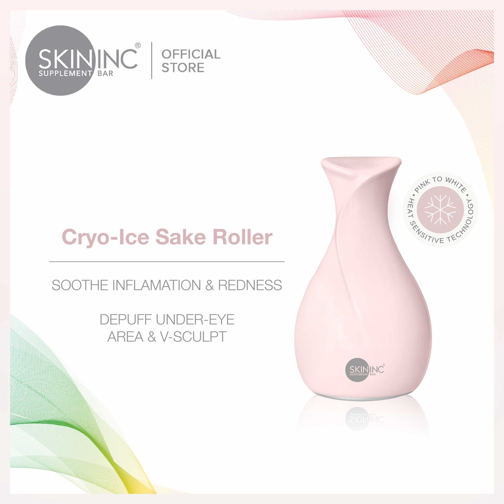 Skin Inc Cryo Ice Sake Roller - Blush with colour-changing technology, increase micro-circulation