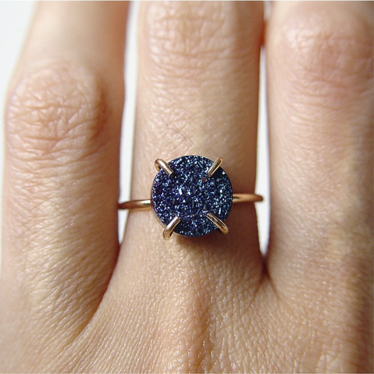 Blue Stone Ring For Women Simple Festive Wedding Rings Jewelry_voghion.com