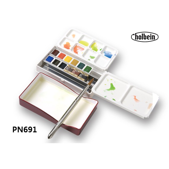 Holbein好賓12色固體水彩紅盒