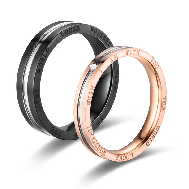 Vintage Partner Eheringe Aus Edelstahl Mit Zirkonia_voghion.com