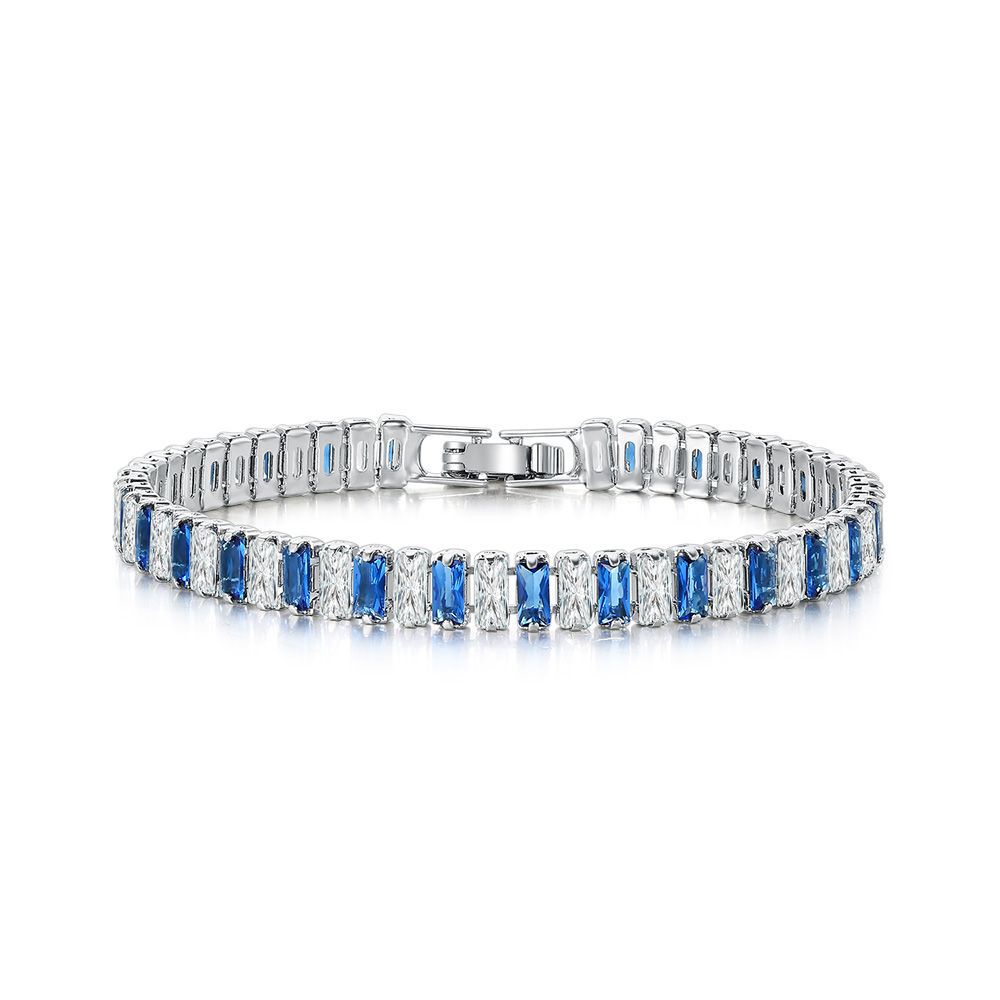 Bracciale tennis con zircone quadrato per gioielli da sposa_voghion.com