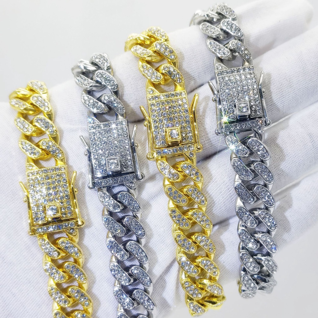 Cuban link kedjearmband för dam och herr i guld och silver_voghion.com