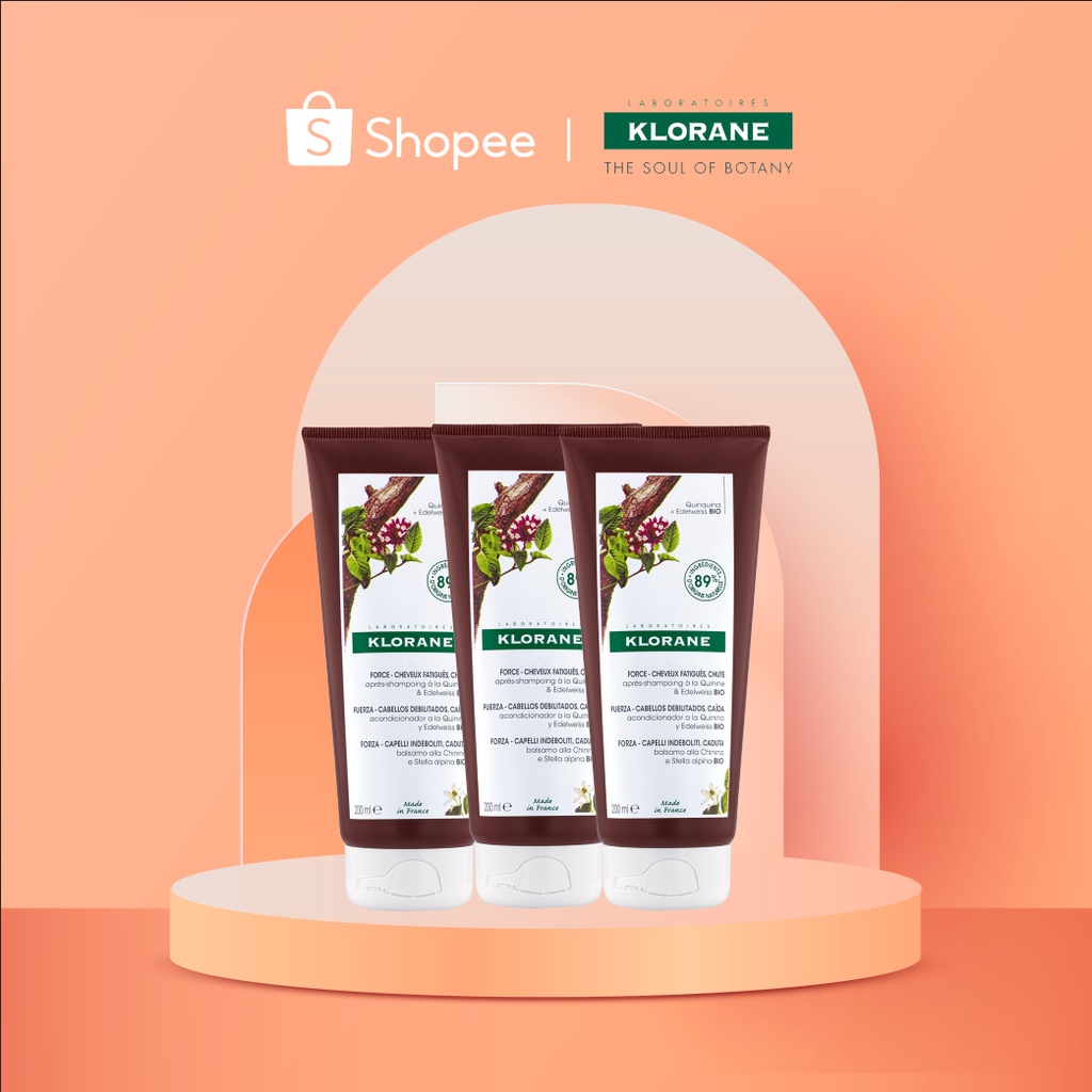 Klorane Quinine Conditioner 200ml (Bundle of 3)