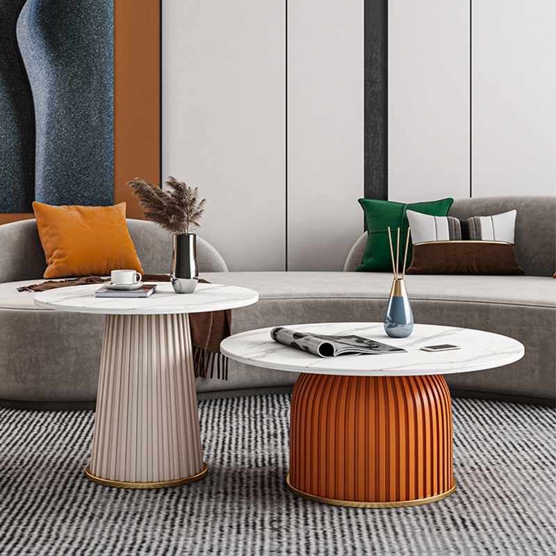 Coffee Table Combination Slate Light Luxury Ins Round Family Living Room Balcony Office Leisure Area Small Family