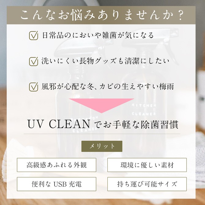 日本SSI JAPAN UV CLEAN 紫外線消毒USB充電立式束口袋 清潔小物