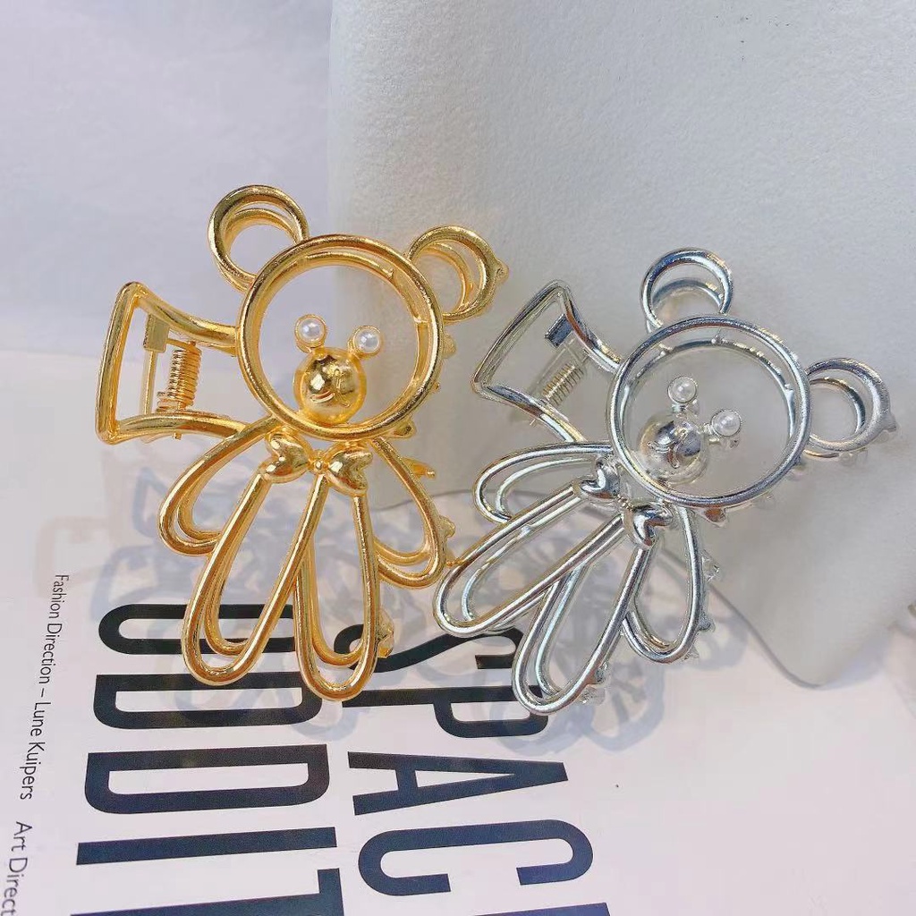 Molletta per capelli orso in metallo traforato accessorio donna_voghion.com