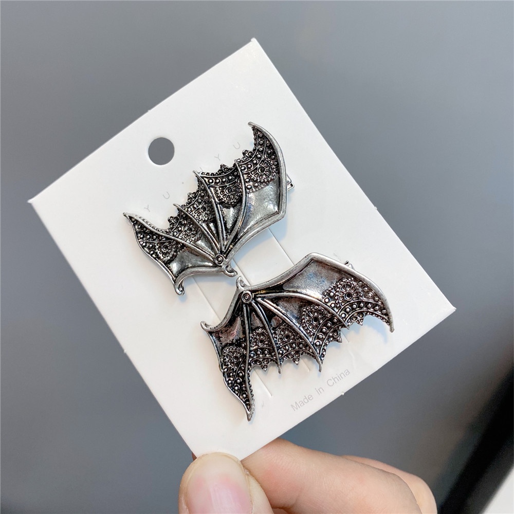 Halloween Vampire Devil Wings Bat Hairpin Alternative Small Duckbill Clip Punk Bangs Clip_voghion.com
