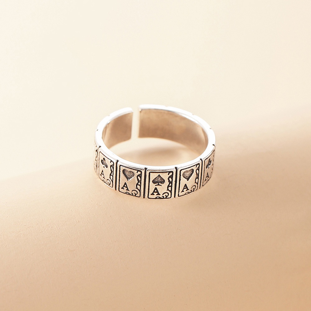 Punk Spielkarten Ring Verstellbar Im Vintage Stil Für Damen_voghion.com