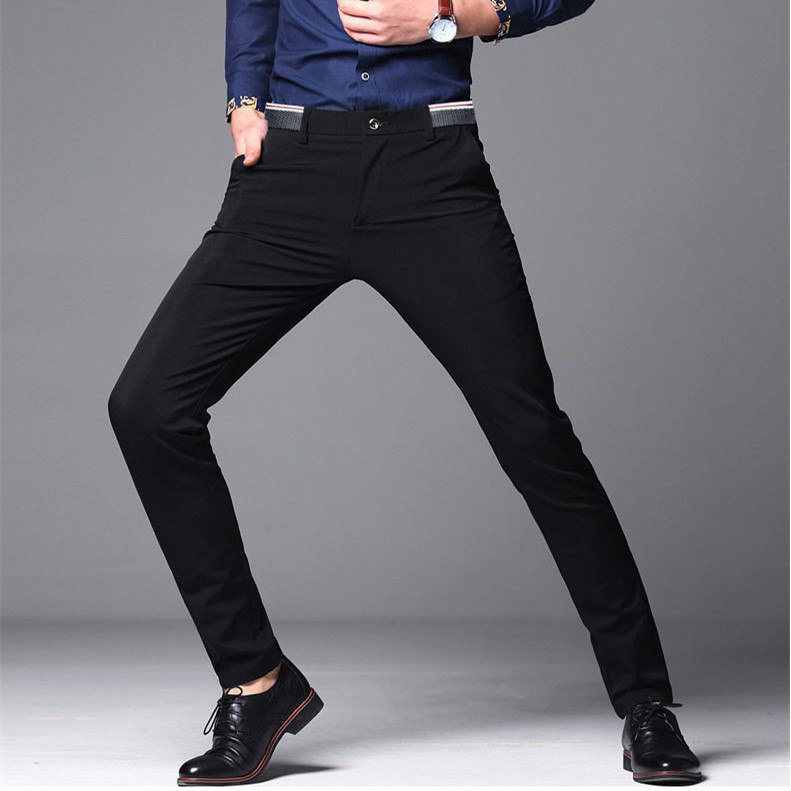 CEO Men's Formal Suit Pants Non-ironing Stretchable Slim Fit Business ...