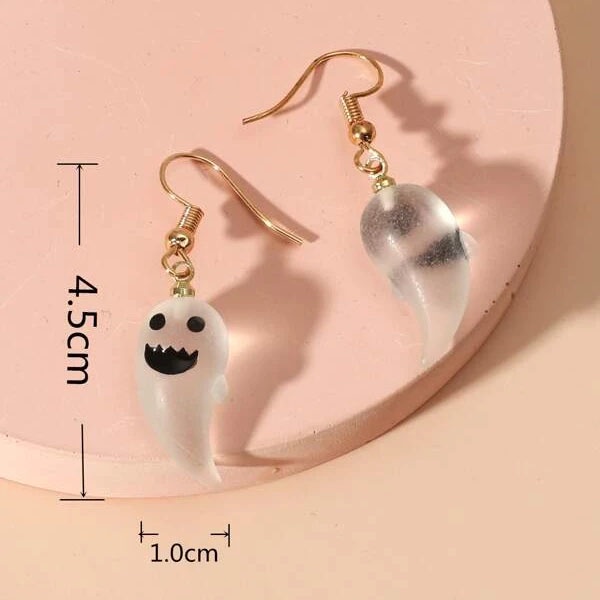 Orecchini pendenti fantasma in resina di Halloween, graziosi accessori per gioielli, orecchini con gancio per feste_voghion.com