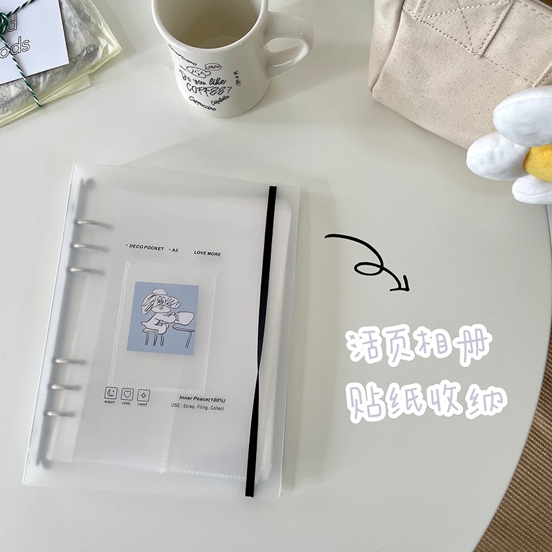 Ohaya丨ins磨砂 拍立得相冊本内页 A5活頁本卡夾内页  情侶 人生四格3寸照片 愛豆專輯 小卡 貼紙 收納冊内页