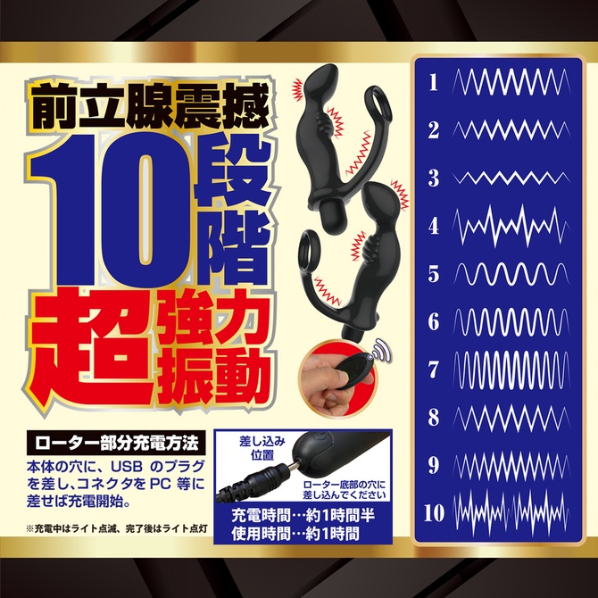 日本A-one 10頻震動無線遙控前列腺鎖精環震動器 日本進口 後庭G點 前列腺刺激器 アナクローザー リモート