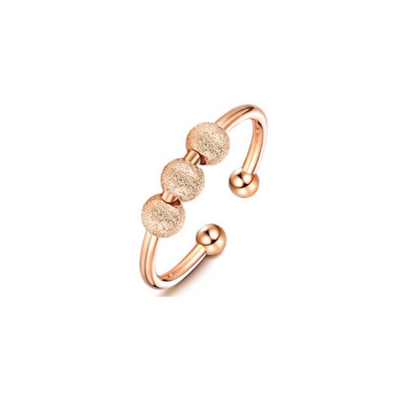 Matte Transfer Beads Ring Simple Anxiety Rotatable Open Rings Fashion Jewelry_voghion.com