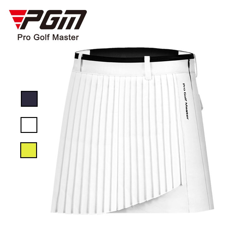 PGM GOLF Fashion women pleated skirt elastic waistband mid waist mini dress with safety pant design and breathable quick dry high stretch sport fabric in size XS to XL for summer