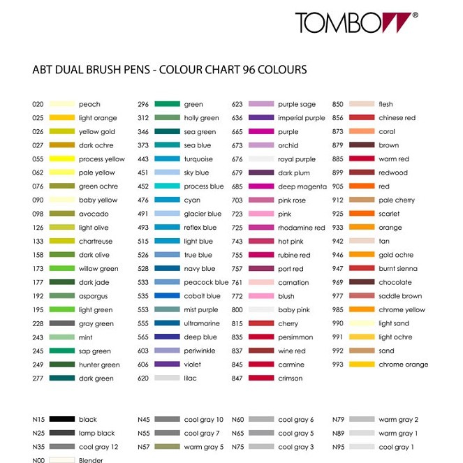 日本 TOMBOW 蜻蜓 ABT 雙頭彩色毛筆 筆觸示範