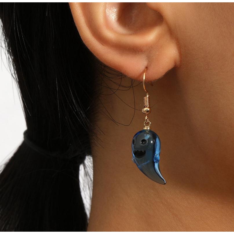 Orecchini pendenti fantasma in resina di Halloween, graziosi accessori per gioielli, orecchini con gancio per feste_voghion.com
