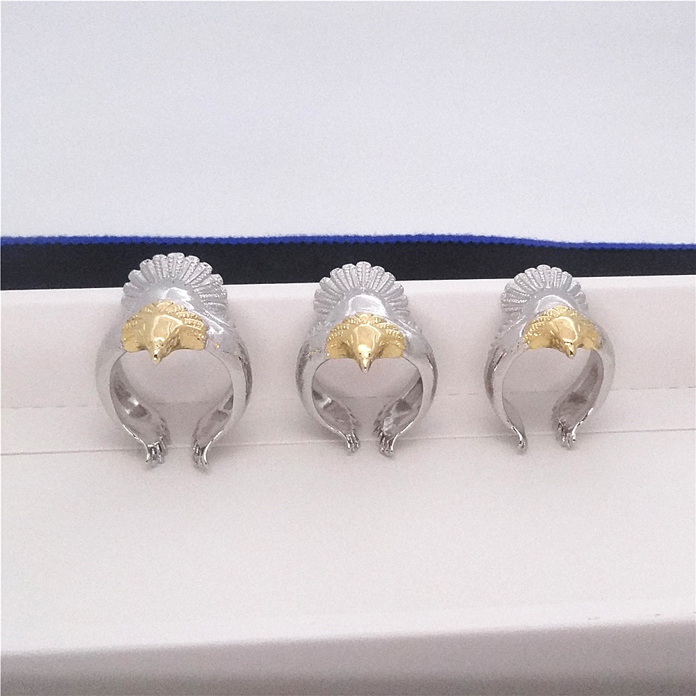 Unique Flying Eagle Knight Ring Punk Men's Animal Retro Open adjustable Ring_voghion.com