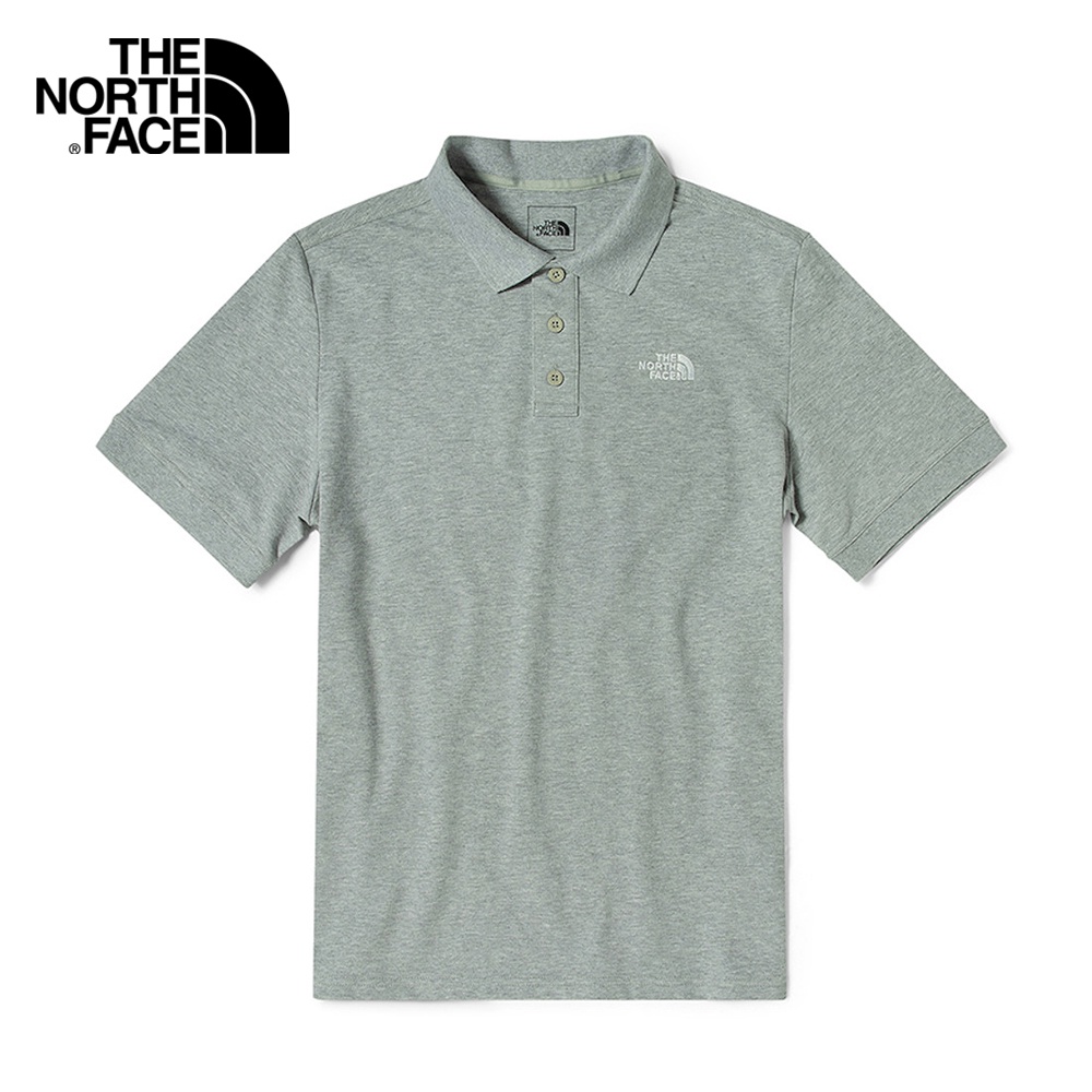The North Face Men Short Sleeve Logo Polo - TNF Light Grey Heather [Asia Size]