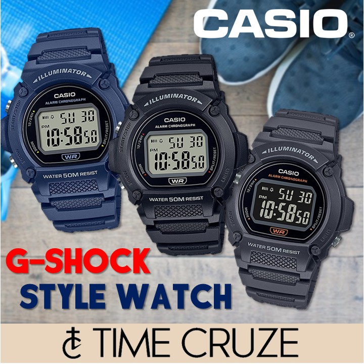 [Time Cruze] *8 COLORS* Casio W-219H Resin Digital Sports Men Watch W-219H-1A W-219H-2A W-219H-8B W-219HC-2B W-219HC-3B