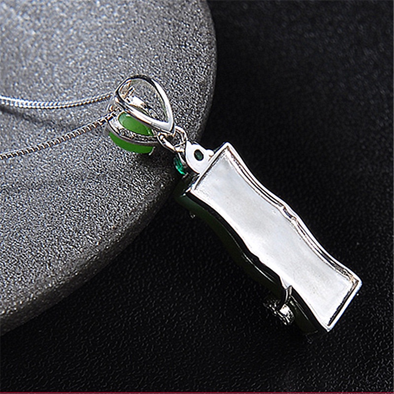 Natürliche grüne Jade Anhänger Halskette chinesische Jadeit Amulett Mode Schmuck Geschenke_voghion.com