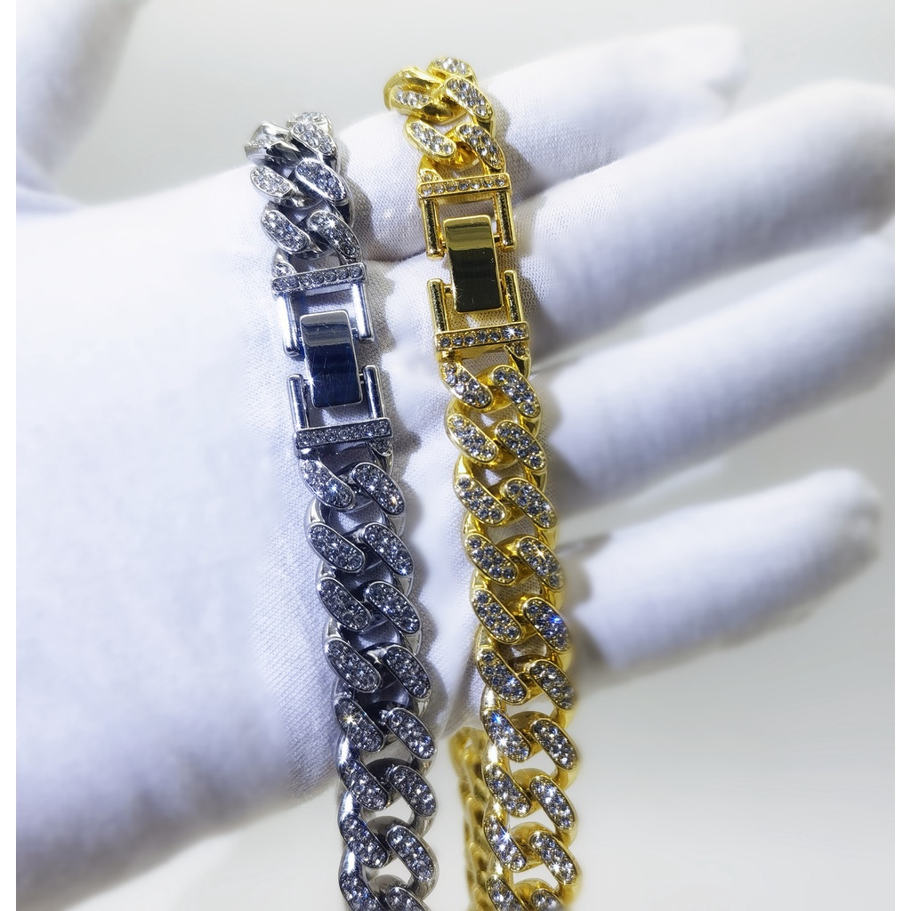 Cuban link kedjearmband för dam och herr i guld och silver_voghion.com