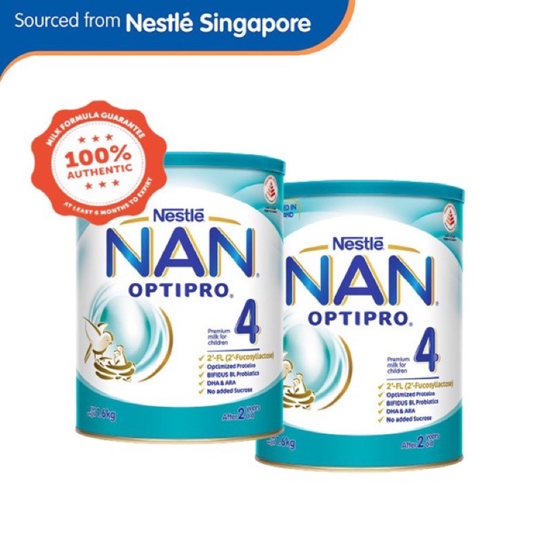 Nestle Nan Optipro 4 1.6kg (Bundle of 2 tins) Singapore Source)