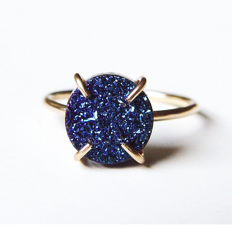 Blue Stone Ring For Women Simple Festive Wedding Rings Jewelry_voghion.com