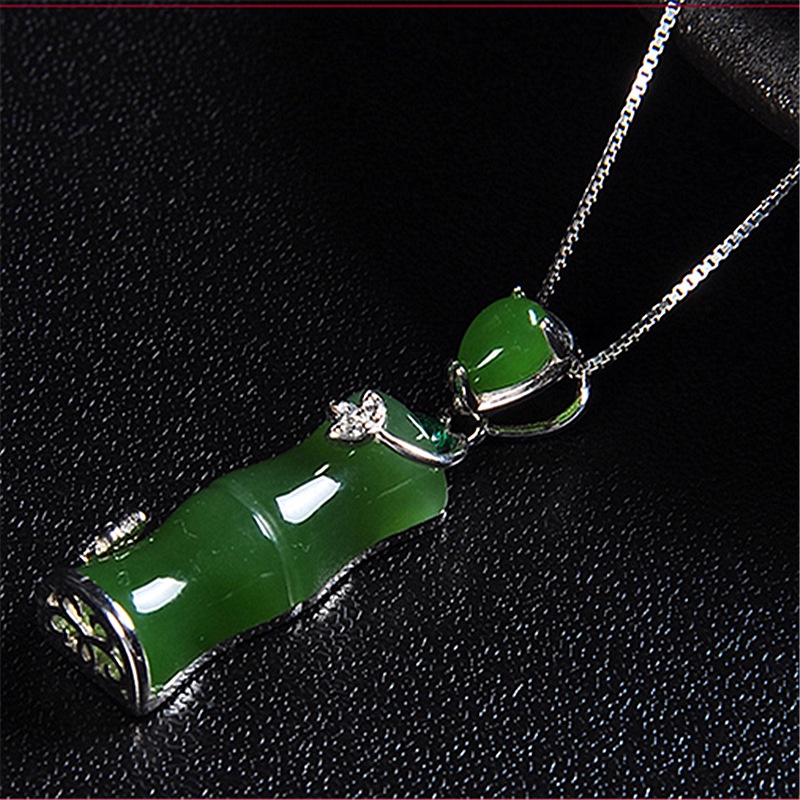 Natürliche grüne Jade Anhänger Halskette chinesische Jadeit Amulett Mode Schmuck Geschenke_voghion.com