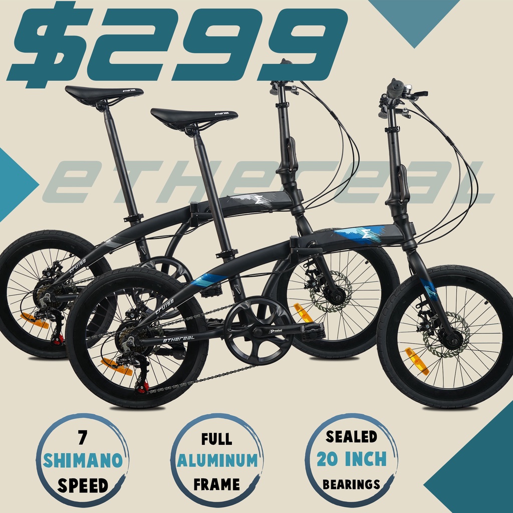 ⭐2022 NEW MODEL⭐ Japan Shimano 7 Speed Ethereal Aluminum Alloy CRUISE Folding Bicycle Foldable Bike Foldie⭐