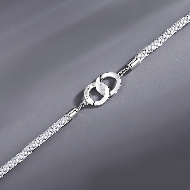 Interlocking Bracelet, Black & White Rhombus Woven Hand Jewellery_voghion.com