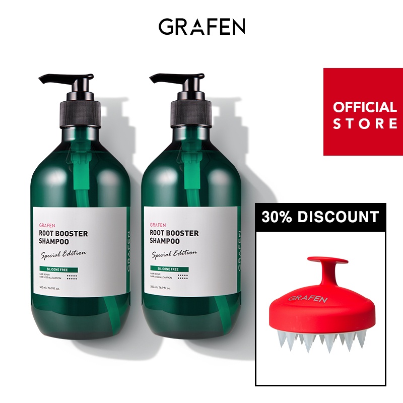 [Grafen] Root booster Shampoo 500ml x2 + Edge Finger Red/White [Anti-Hair Loss]