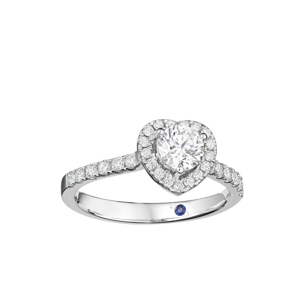 Goldheart Solitaire Diamond 14K White Gold Ring