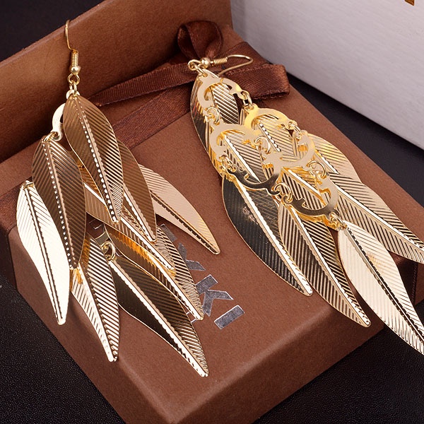 Vintage Leaf Drop Earrings Willow Tassel Dangle Jewelry For Her_voghion.com