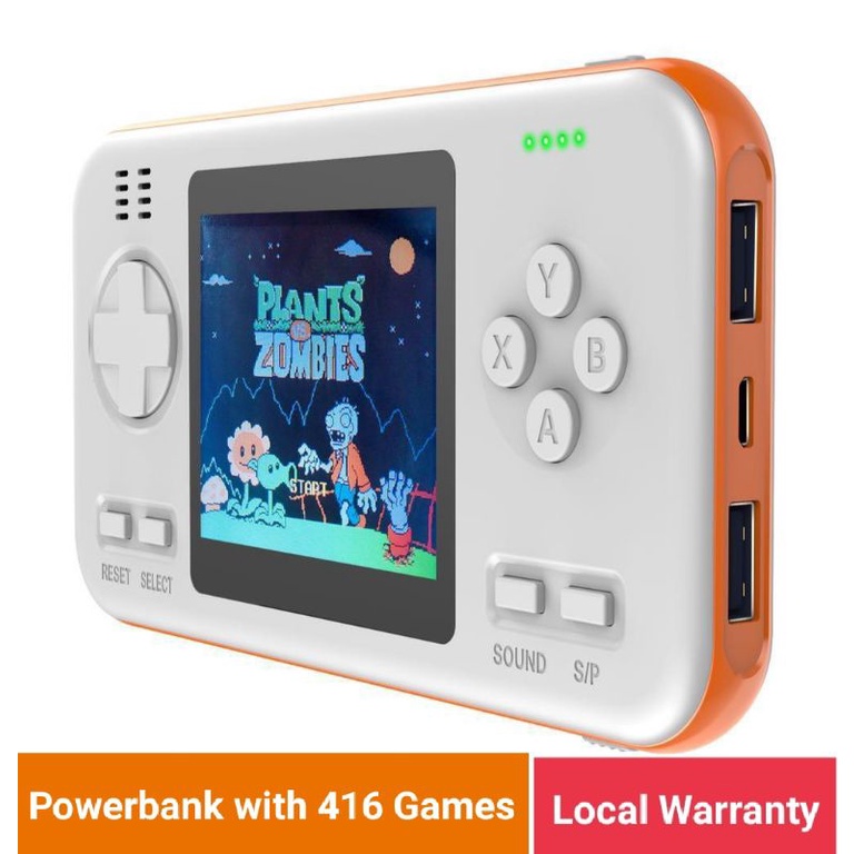 Handheld Game console gameboy 416 Games with 8000mAh Power Bank (2.8" color screen) 2 IN 1 Portable powerbank games
