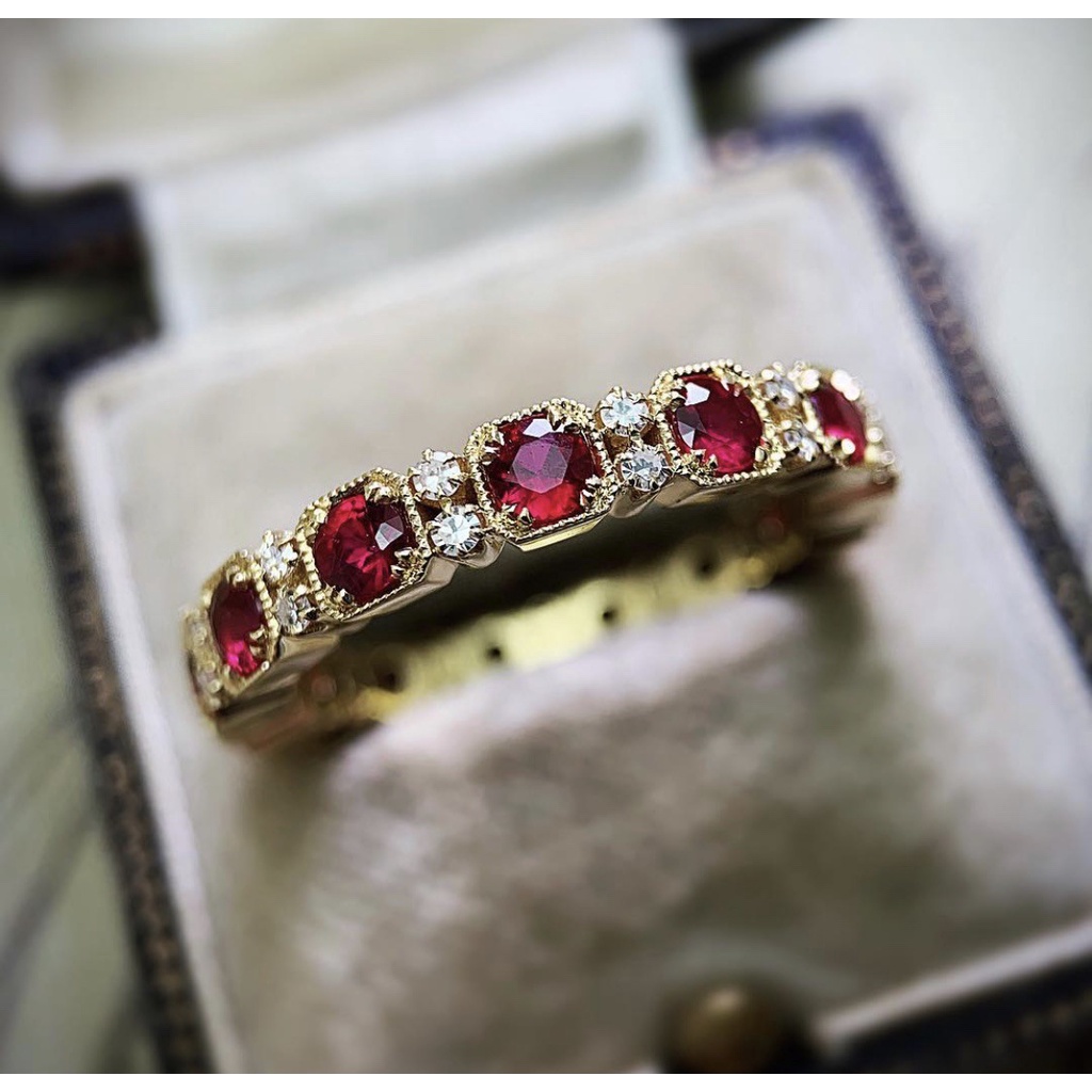 Ruby High Carbon Diamond Finger Ring For Women Wedding Party_voghion.com
