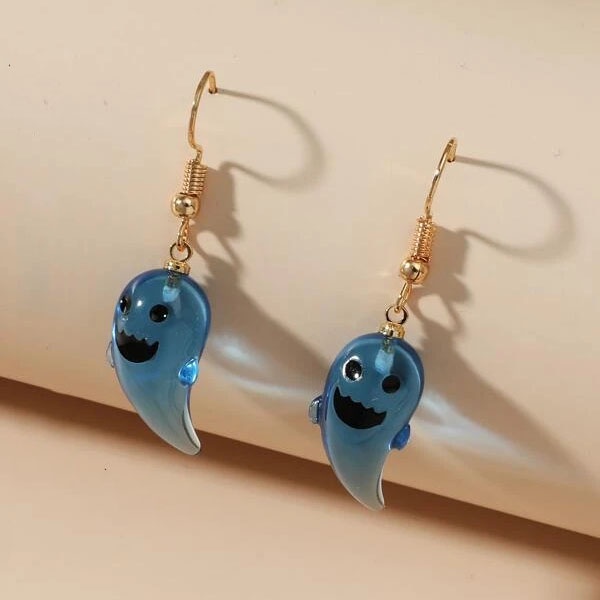 Orecchini pendenti fantasma in resina di Halloween, graziosi accessori per gioielli, orecchini con gancio per feste_voghion.com