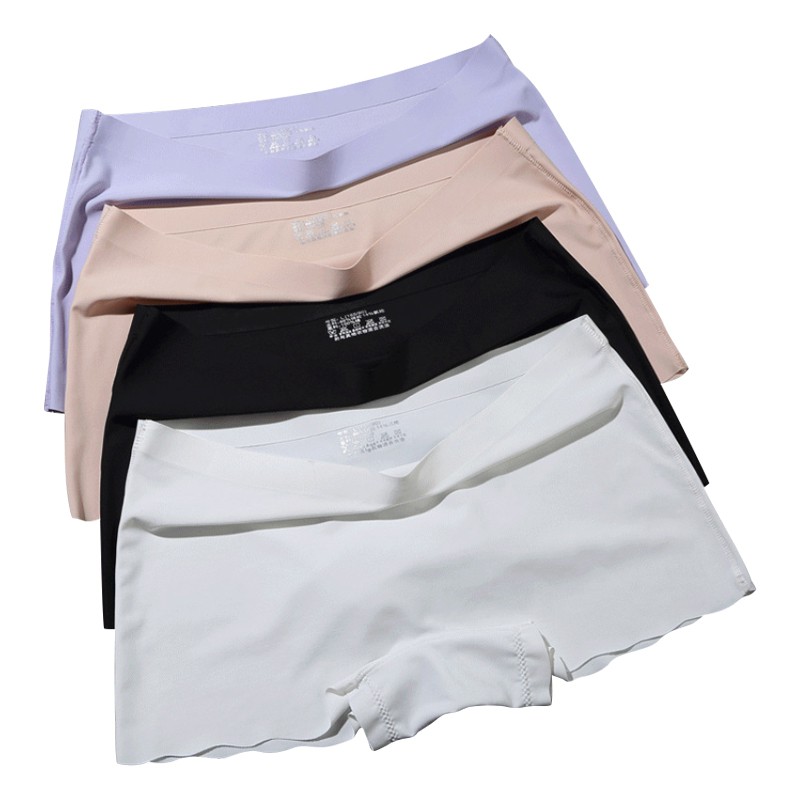 Women Ice Silk Safety Shorts Seamless Underwear Boxer Briefs Plus Size