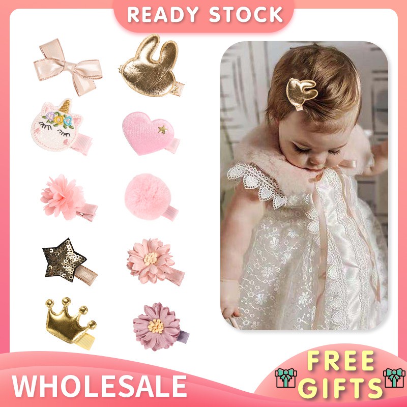 ✿Ready Stock✿ Baby Girls Bow Hairclip Kids Cartoon Unicorn Hairpin Korean Fashion Hair Accessories