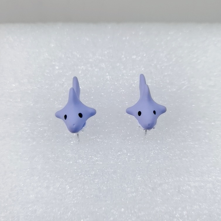 1 paire de boucles d'oreilles de morsure d'animal mignon, boucles d'oreilles de dessin animé en argile douce, boucles d'oreilles de morsure de tyrannosaure, boucles d'oreilles de dinosaure, cadeaux de fête amusants_voghion.com