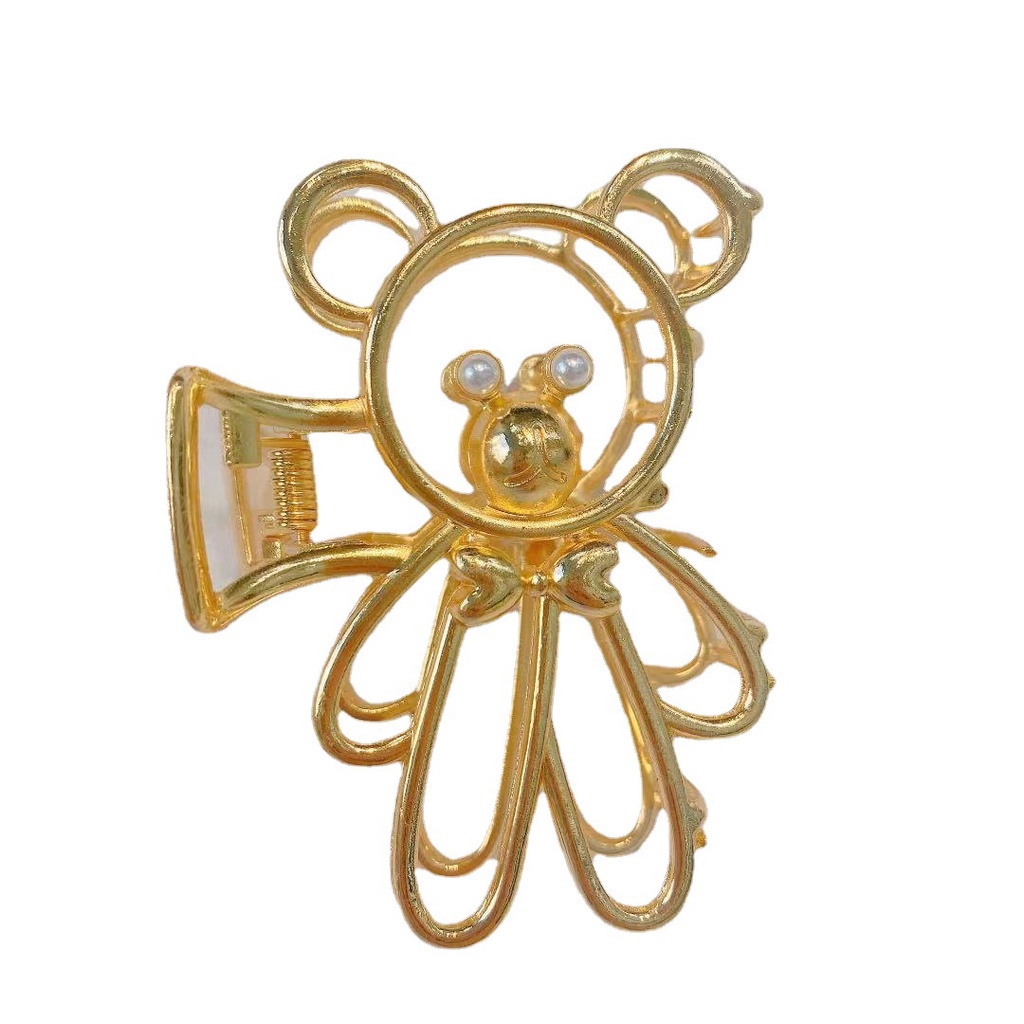 Molletta per capelli orso in metallo traforato accessorio donna_voghion.com