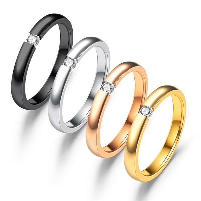 Stainless Steel Wedding Ring For Women With Zirconia Stones_voghion.com