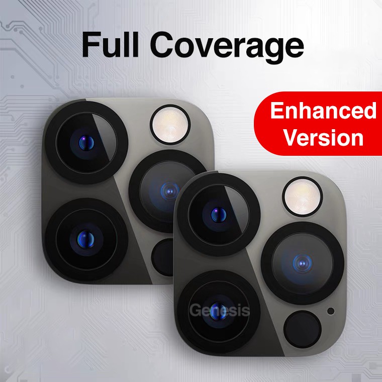 Genesis iPhone 14 Pro Max/ 13/ 12/ 11 Camera Lens Protector Plus Mini For Tempered Glass Metal Cover