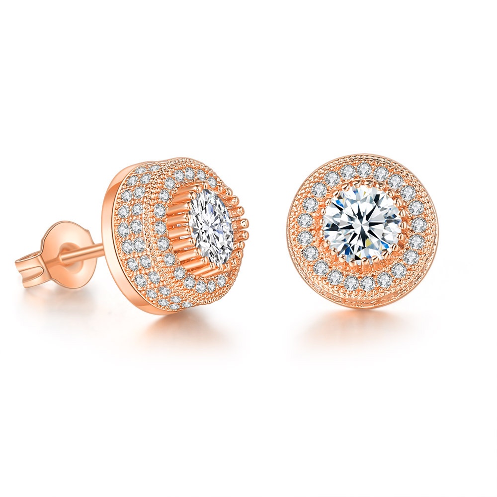 Luxury Punk 12mm Round earring Trend Jewellery For Women Zircon Hip Hop Men Round Stud Earrings Wholesale_voghion.com