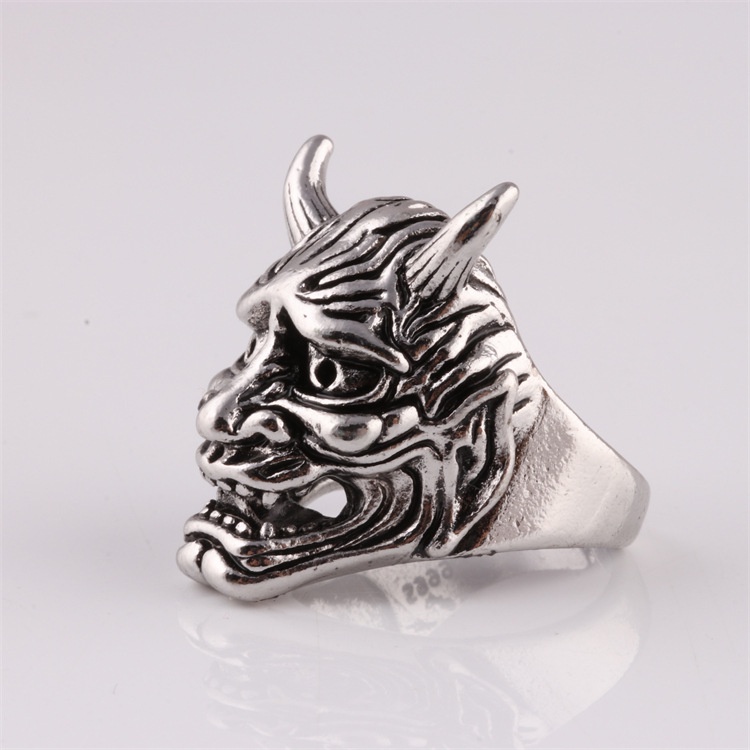 Retro Prajna Maske Ring Herren Halloween Ring Hip Hop Gothic Rock Modeschmuck Geschenk Größe verstellbar_voghion.com