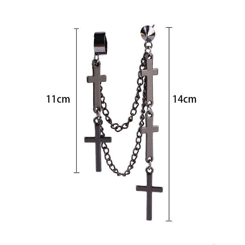 1PC Frauen Kreuz Ohrringe Klassische Moderne Metall Christian Kette Tropfen Baumeln Ohrringe Retro Aussage Mädchen Ohr Drop_voghion.com
